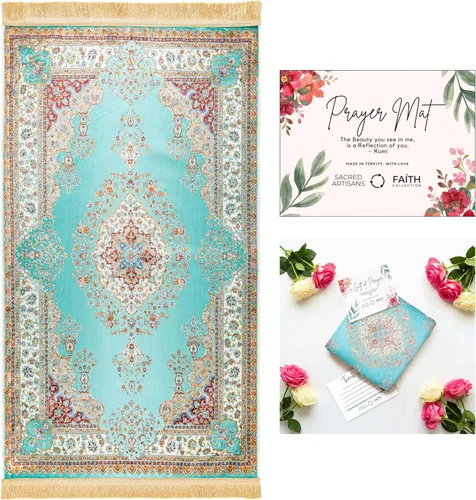 Sacred Artisans Alfombra de oración con tacto súper suave para hombres y mujeres | Tapete de oración y tapete de meditación para viajes en casa y