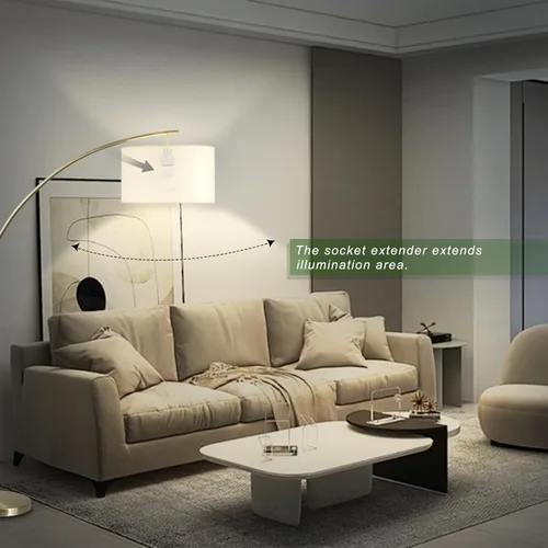 Miniatura 7 de Extensor de Enchufe de Luz, Adaptador de Extensión de Enchufe de Porcelana, Adaptador Extensor de Enchufe de Bombilla de Rosca Media Estándar E26 a