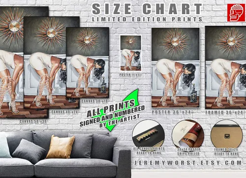 Miniatura 4 de JEREMY WORST " Sexy Urban and Music wall art " by Jeremy Worst Posters Canvases Decor Urban Culture Painting Woman Drinking Wine Whiskey Gifts