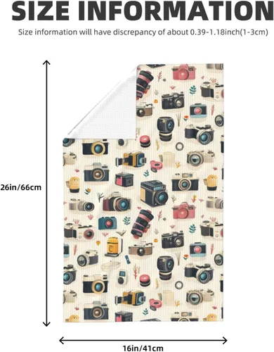 Miniatura 2 de Toallas de cocina – Toallas de cocina retro con estampado de cámara de secado rápido para secado de cocina, toalla de mano suave y absorbente