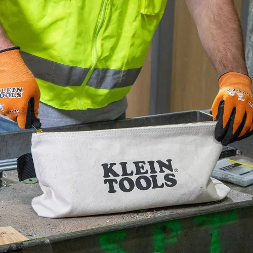 Miniatura 6 de KLEIN TOOLS 62042 - Bolsa con cremallera de 16 pulgadas, extra larga, lona No. 10, bolsa de herramientas resistente, parte inferior de pie de 3