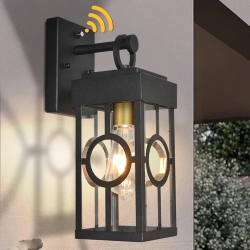 ALVIME - Iluminación de pared para exteriores del atardecer al amanecer, lámpara exterior de 13 pulgadas, aplique de pared al aire libre, luces