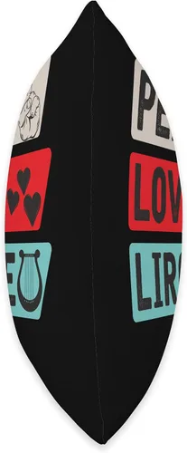 Miniatura 2 de Lirone Lira Family Music Instrument Peace Love - Almohada de instrumento musical Lirone para guitarristas, 16 x 16 pulgadas, multicolor