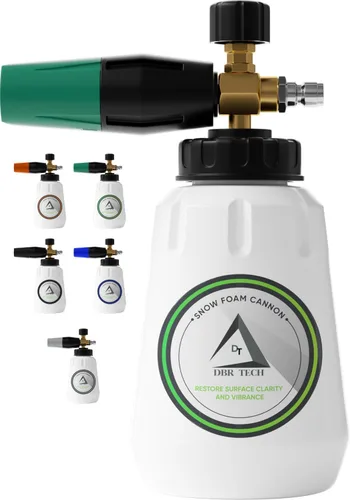 Cañón de espuma de nieve para limpieza a presión, botella de conexión rápida con conector de ¼ de pulgada, cobertura gruesa y amplia para apoyo de
