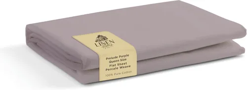 Miniatura 88 de Sábanas de 100% algodón percal, tamaño King, 1 sábana encimera, ropa de cama fresca, resistente y transpirable, crema