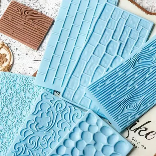 Miniatura 4 de Juego de 6 alfombrillas de impresión de fondant, juego de moldes para decoración de tartas, corteza de árbol en relieve, diseño de textura