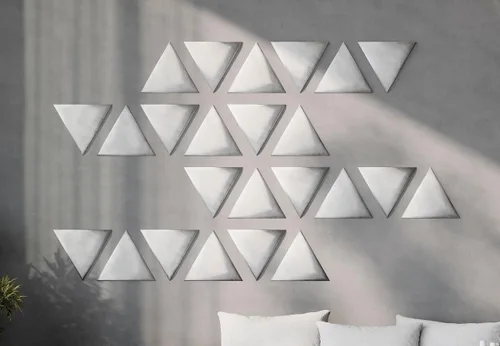Miniatura 40 de Paneles de arte acústicos decorativos de terciopelo suave para pared, azulejos absorbentes e insonorizantes ecoamortiguadores, tablones suaves Blanco