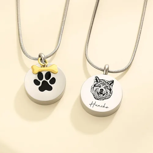 Miniatura 2 de Collares personalizados de urna de mascota para cenizas para mujeres y hombres, joyería de cremación para cenizas, collar personalizable para Urna