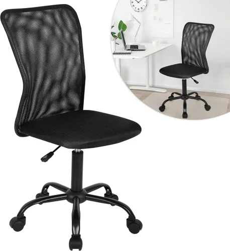 Miniatura 12 de BLKMTY Silla ergonómica blanca moderna, Silla de oficina de malla, sillas de escritorio para computadora sin brazos, altura ajustable, soporte Blanco