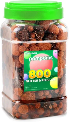 Miniatura 34 de Eppingwin 90 PCS Pompones Multicolores, Pompones Suaves de 1.5 Pulgadas para Manualidades, Colores Surtidos Pompones Grandes para Artes