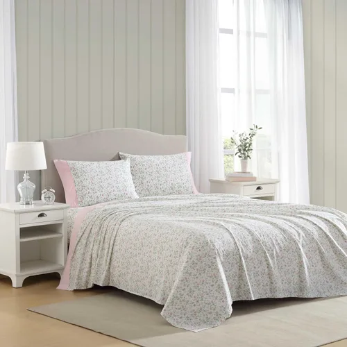 Miniatura 26 de Laura Ashley - Sábanas King, Juego de Ropa de Cama de Percal de Algodón, Ligero y Transpirable para el Hogar (Emogene Naranja Quemado, King)