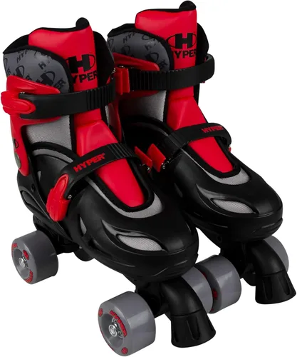 Hyper Youth Boys - Patines ajustables 2 en 1 para niños, rojo/gris, se convierten entre en línea y cuádruple para una diversión versátil, ajuste de