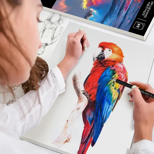 Miniatura 7 de DagouColor Bloc de papel de acuarela, A4, paquete de 2, 30 hojas cada una, papel prensado en frío de 140 libras/10.58 oz/m², libro de artista
