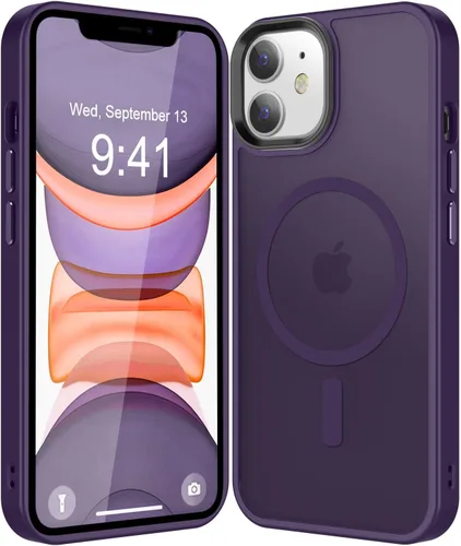 Miniatura 197 de Fuerte magnético para iPhone 11, compatible con Magsafe, [resistente a caídas de 13 pies] Funda trasera translúcida mate con sensación de piel