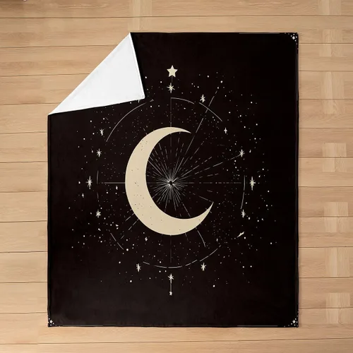 Miniatura 7 de Sun Moon - Manta de franela de forro polar de 40 x 50 pulgadas, para niños, bohemia, exótica, para todas las estaciones, para sofá, sofá, manta