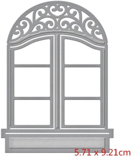 Miniatura 2 de Marco de ventana de corte de metal troquelado castillo plantillas de bricolaje para álbumes de recortes, tarjetas de papel en relieve, álbum