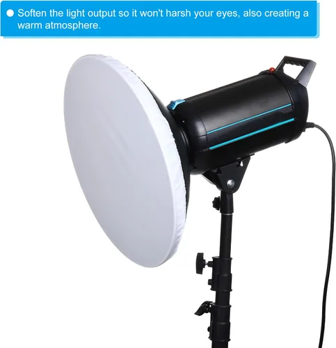 Miniatura 5 de PATIKIL Cubierta de lámpara difusora suave de 22 pulgadas, 21.7 in, difusor de tela, reflector estroboscópico, calcetín para luz de flash, estudio