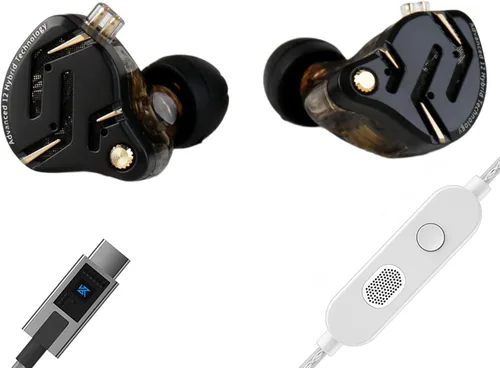 Miniatura 12 de KZ ZS10 Pro Monitores Intrauditivos con Cable, 1DD 4BA Metal iem, Auriculares para Juegos de Alta Fidelidad con Cable de 2 Pines Sin Enredos