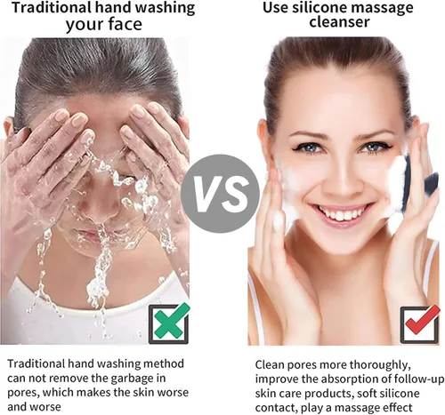 Miniatura 5 de Exfoliante Facial Exfoliante Facial para Hombres Cepillo de Limpieza Facial de Silicona Cepillo de Lavado Facial Manual Impermeable Limpieza Cuidado