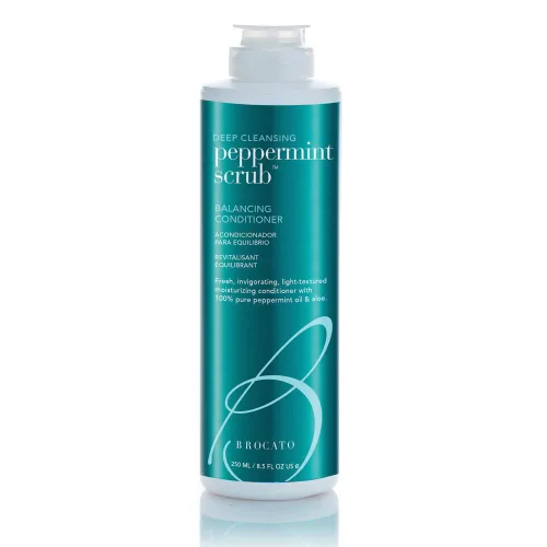 Brocato Acondicionador equilibrante de menta exfoliante, 8.5 onzas | Acondicionador hidratante ligero con aceite de menta puro mejorado desenredante