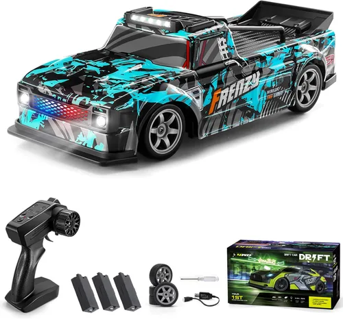 Miniatura 10 de Coche de deriva a control remoto, escala 1:16, vehículo de control remoto para deriva y carrera, 2.4 GHz 4WD de alta velocidad 20+KM/H con luces
