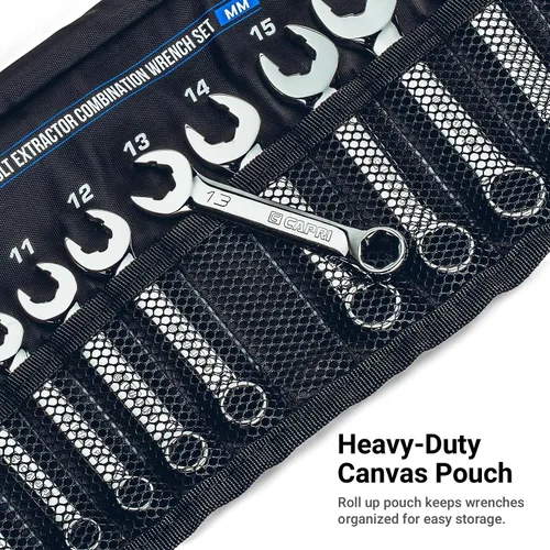 Miniatura 6 de Capri Tools XT90 WaveDrive Pro Juego de llaves combinadas para pernos regulares y redondeados (8 piezas SAE (Stubby) / bolsa enrollable)
