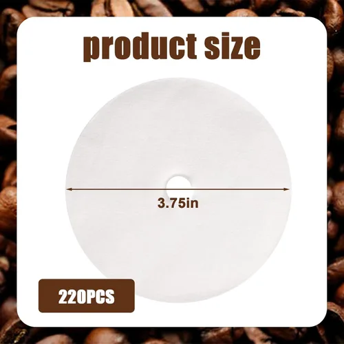 Miniatura 2 de 220 filtros de café redondos, filtros de café de 3.75 pulgadas, filtros de café de disco de papel, filtro de café expreso para percolador Bozeman