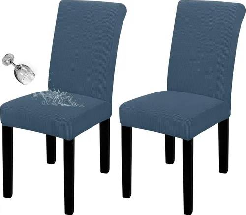 Miniatura 55 de Easy-Going - Juego de 2 fundas para sillas de comedor 100% impermeables, de tela Jacquard elástica, fundas protectoras removibles y lavables