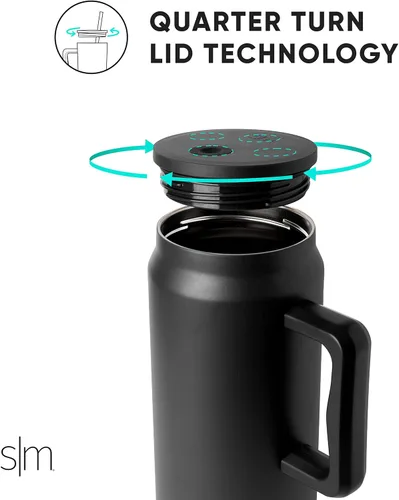 Miniatura 4 de Simple Modern - Vaso de 1,5 l con asa y tapa con pajita, botella de agua grande de acero inoxidable reutilizable con aislamiento, regalos para Rocío