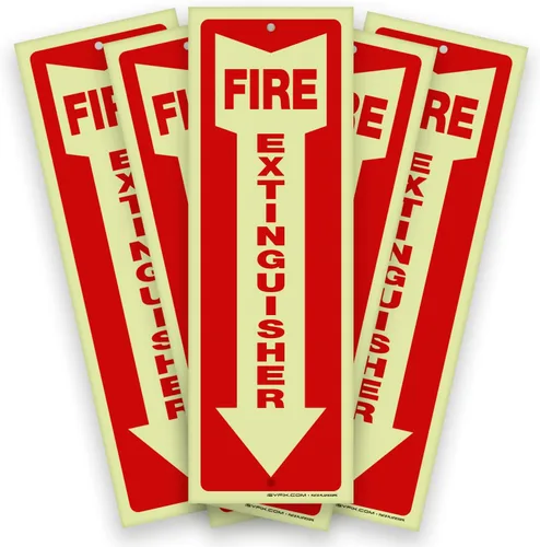 Miniatura 11 de iSYFIX Letrero para extintor de incendios – Paquete de 2 carteles reflectantes de aluminio 040 100% libre de óxido, laminado para máxima resistencia