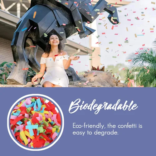 Miniatura 3 de BATTIFE Paquete de 7 varitas de confeti, palitos de papel de seda de colores, disparos de confeti para bodas, celebraciones, aniversarios, Colorido