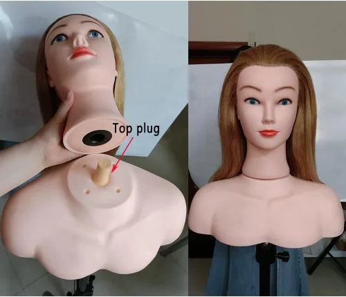 Miniatura 5 de Soporte para cabeza de maniquí de hombro, plataforma de hombro para exhibición de cosmetología, entrenamiento de peluquería en casa y salón