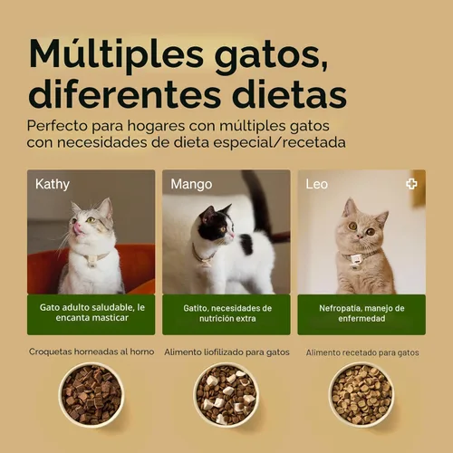 Miniatura 6 de PETLIBRO Alimentador automático RFID para gatos, comidas personalizadas activadas con etiqueta de collar, dispensador de comida programable Wi-Fi 5G