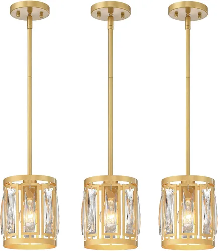 Miniatura 19 de Lámpara colgante de cristal con pantalla de tambor negra mate, araña de 2 paquetes para isla de cocina, luces de techo modernas para sala de estar