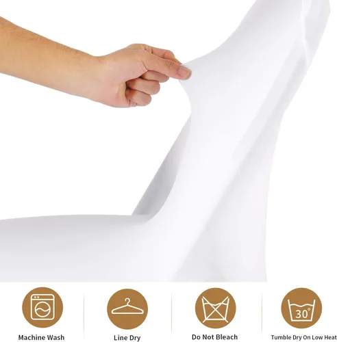 Miniatura 2 de Fundas para sillas plegables de elastano, 6 unidades, color negro, fundas ajustables universales para sillas para bodas, fiestas, banquetes