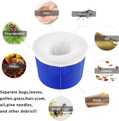 Miniatura 3 de Paquete de 40 calcetines de piscina para filtros, cestas/filtro de bañera de hidromasaje, funciona perfectamente con el skimmer de superficie