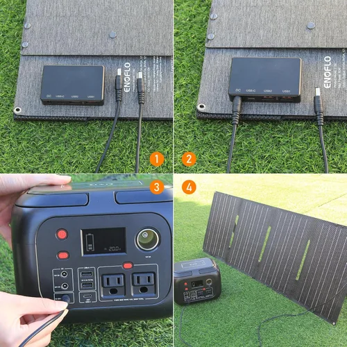 Miniatura 4 de Cargador de Panel Solar YT60 de 60W, Panel Solar de Alta Eficiencia para Camping, Impermeable IP68, con Salidas USB y DC para Estación de Energía