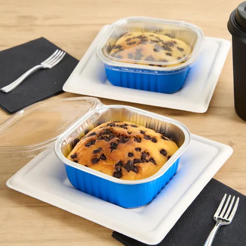 Miniatura 7 de Restaurantware - Moldes desechables, paquete de 100 tazas cuadradas de aluminio para hornear de 10 onzas - Las tapas se venden por separado, listas