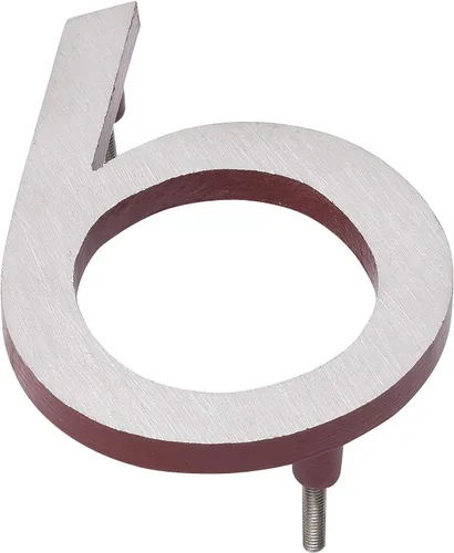 Miniatura 10 de Montague Metal Products MHN-06-F-BR2-2 - Números de casa de dirección flotantes modernos de aluminio cepillado, 6.0 in, níquel satinado