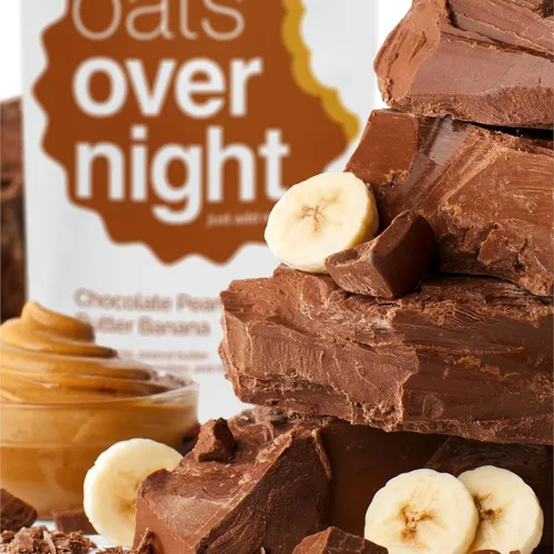 Miniatura 5 de Oats Overnight - Chocolate con mantequilla de maní y plátano - 0.71 oz de proteína, batido de desayuno alto en fibra - Sin gluten, avena sin OMG
