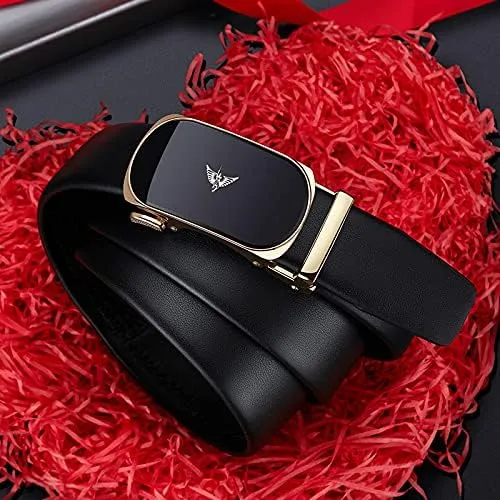 Miniatura 6 de Cinturones de cuero para hombre con hebilla deslizante automática con caja de regalo