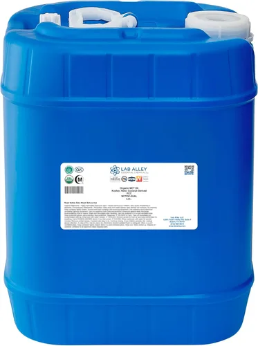 Lab Alley Aceite MCT, coco orgánico USDA, certificado Kosher, Halal, sin OMG, 5 galones