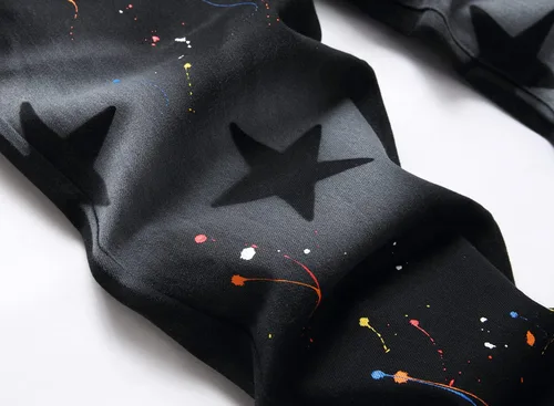 Miniatura 204 de Baylvn - Pantalones de mezclilla entallados y estampados para hombre con corte recto