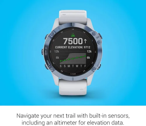 Miniatura 3 de Garmin Fenix 6 Pro Solar, reloj GPS multideportivo con capacidad de carga solar, características avanzadas de entrenamiento y datos, azul mineral