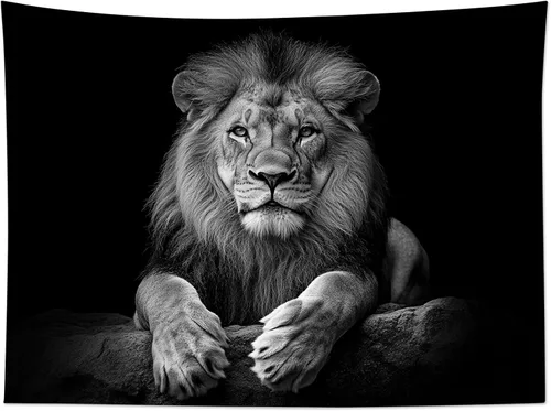 Miniatura 22 de HVEST Tapiz de pared de lobo para colgar en la pared, tapiz de animales salvajes, lobos aullidos en tapices nevados, escena de nieve de invierno