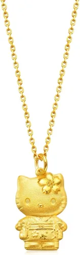 Miniatura 4 de CHOW SANG SANG Sanrio - Colgante de oro macizo 999.9 de 24 quilates Hello Kitty en Japón para mujeres y niñas 54487P (no incluye el collar), Metal