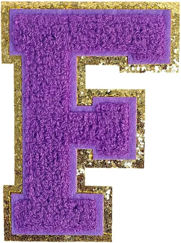 Miniatura 84 de GYGYL - 3 parches de letras deportivas de felpilla con purpurina, parches para planchar de tamaño grande para decoración de disfraces
