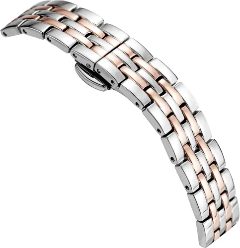 Miniatura 2 de VICTORIA HYDE Reloj rectangular de plata y oro rosa para mujer, relojes clásicos de dos tonos para mujer, Oro Rosa, Japonés