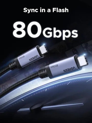 Miniatura 2 de UGREEN Cable USB C a USB C de 240W USB4 Gen4 80Gbps Premium 17K Dual 8K Triple 4K Display PD3.1 Tipo C Carga Rápida Compatible con Monitores USB C