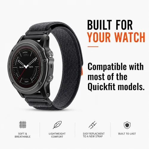 Miniatura 4 de Correas de reloj Quickfit de 1.024 in compatibles con Garmin Fenix 8 2.008 in 7x 6x Pro Tactix 7 Pro 5x Plus Enduro 3 2, Alpine Loop correas